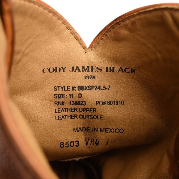 Cody James Black 1978 Mens Cognac Genuine Teju Lizard Leather Western Boots 11D - Picture 5 of 6